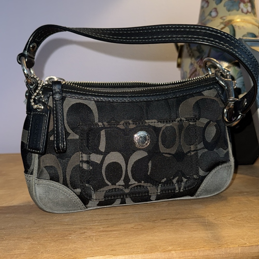 Coach Black and Gray Geometric Shoulder Bag 2005